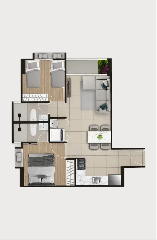 Los Andes 2 habitaciones