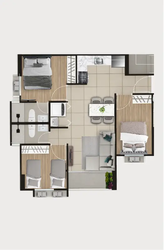 Los Andes 3 habitaciones